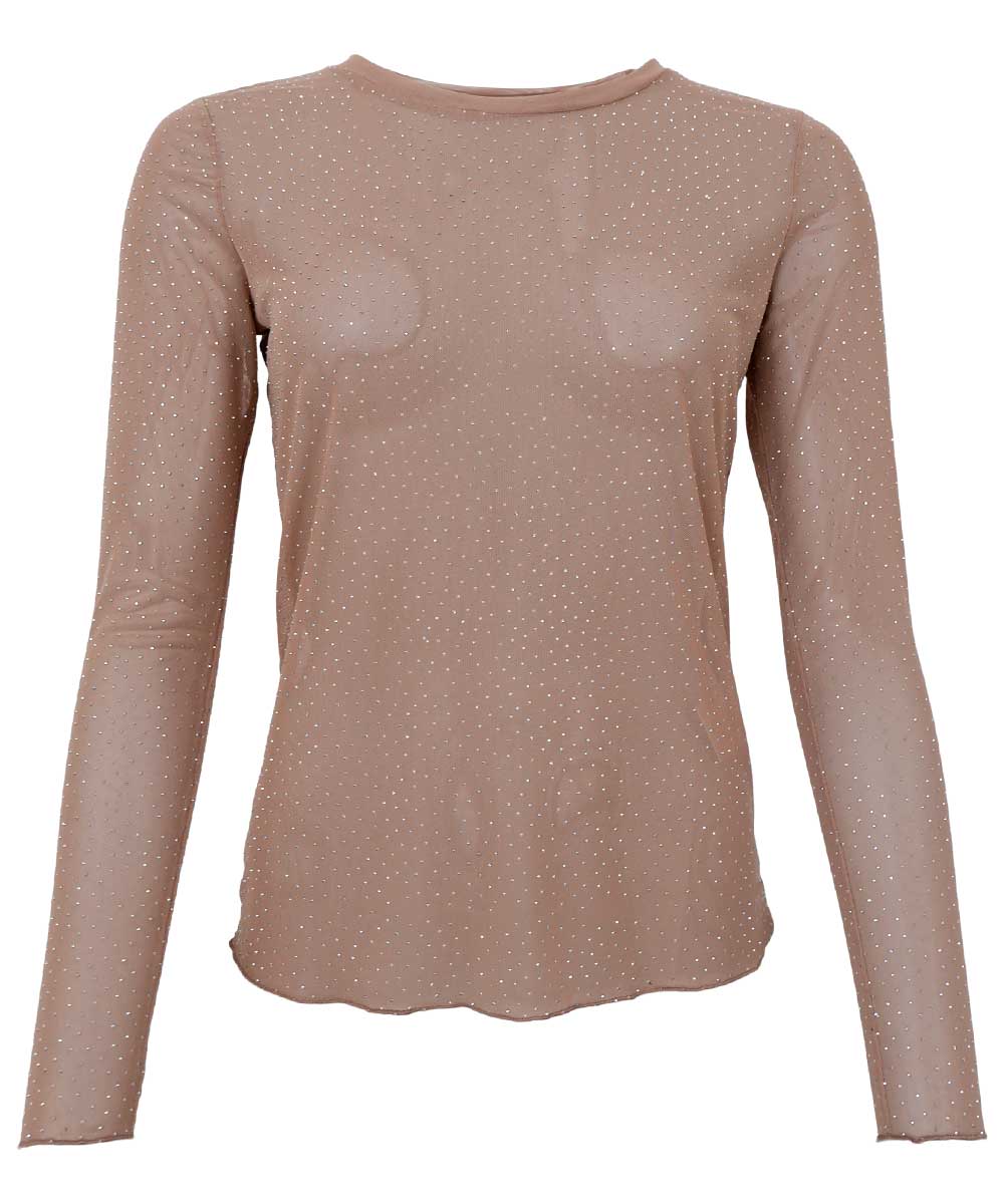 beige blus med strass