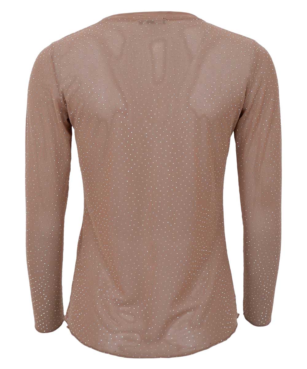 beige topp med strass baksida