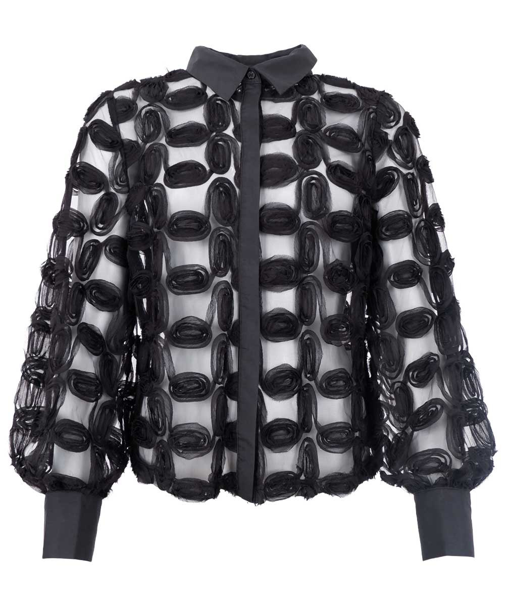 Svart transparent blus
