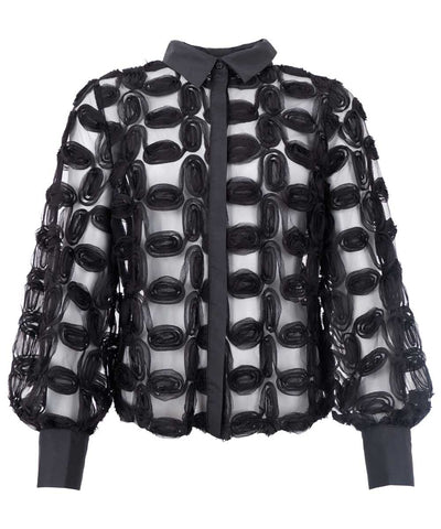 Svart transparent blus