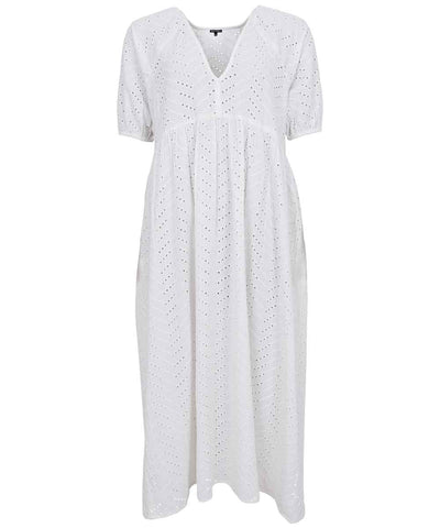 vit klänning i broderi anglaise