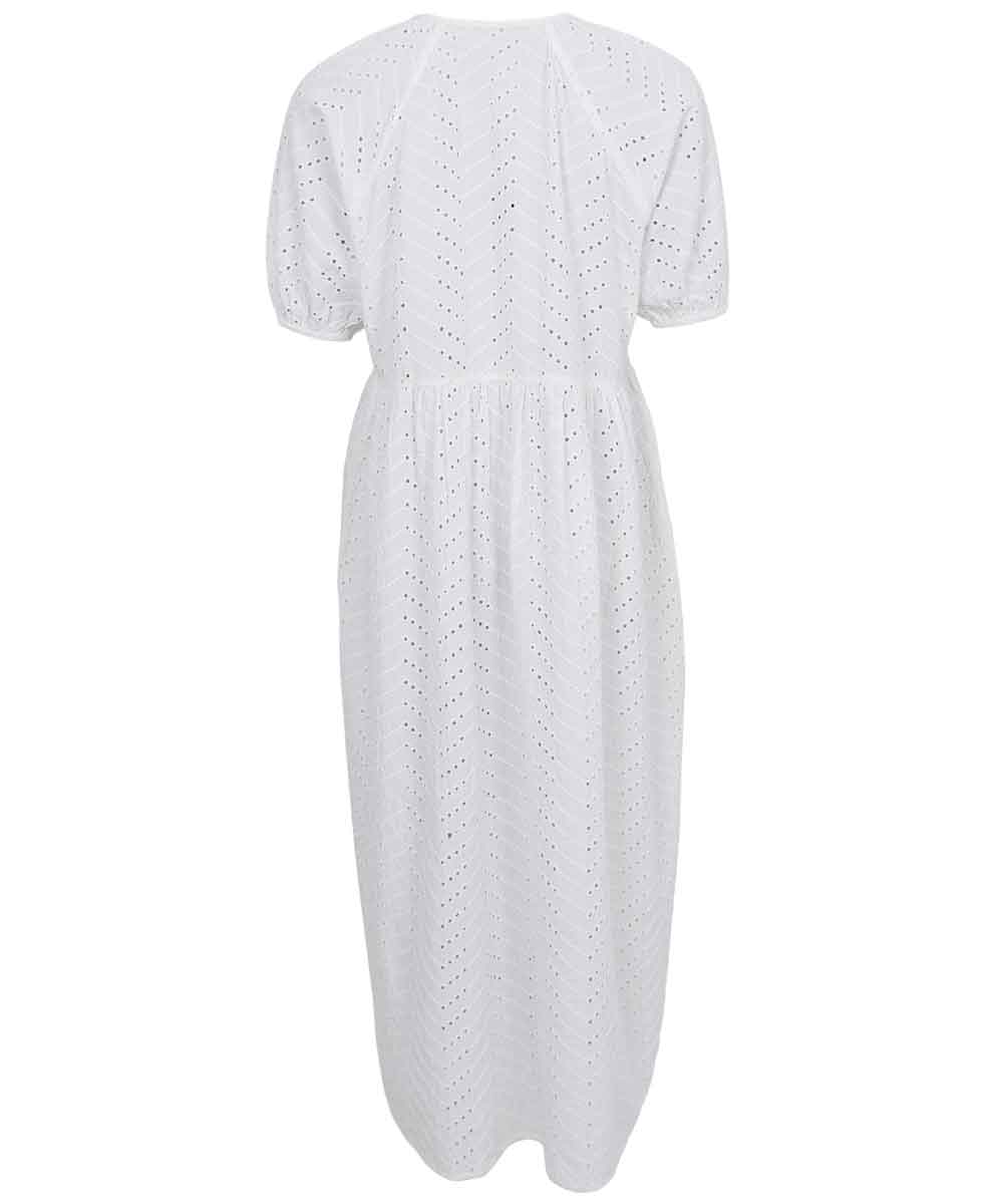 vit klänning i broderi anglaise baksida