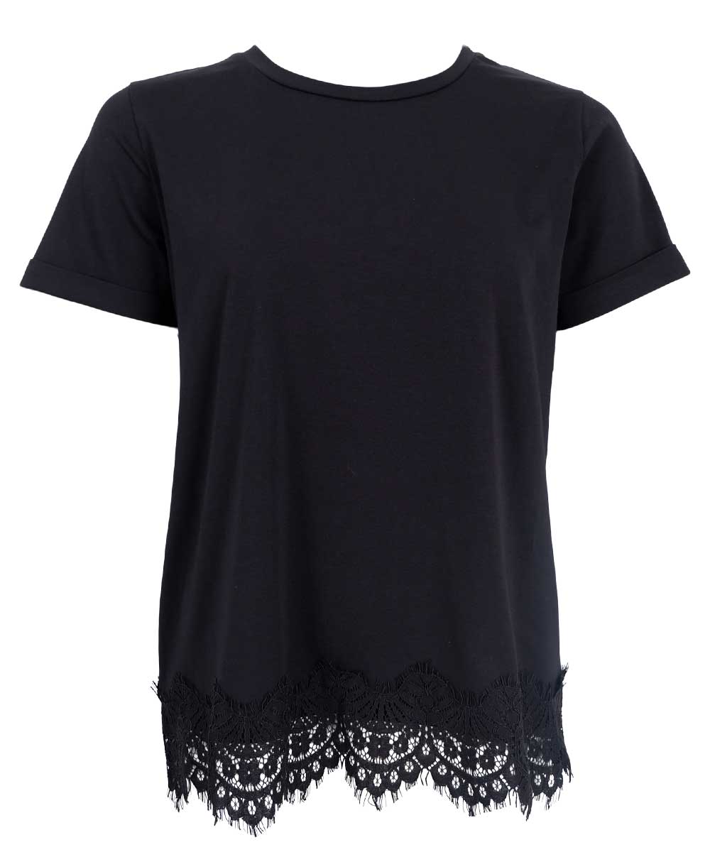 Svart t-shirt med spets