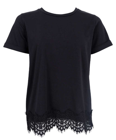 Svart t-shirt med spets
