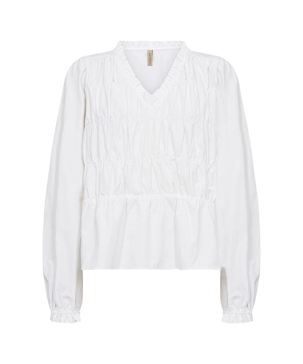 Vit blus med smock