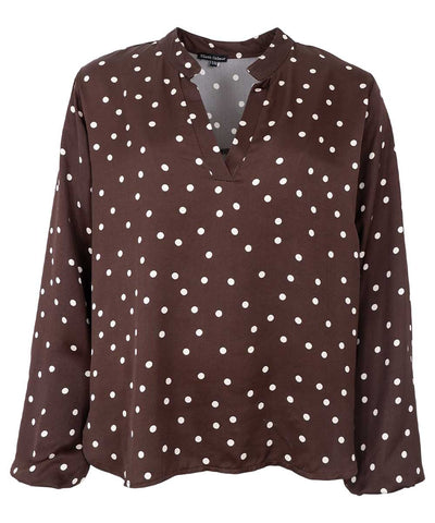 Brun blus med prickar