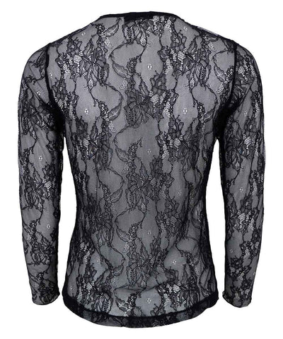 svart spetsblus baksida