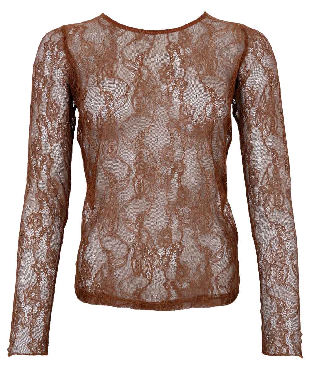 LARA Lace Topp - Brun