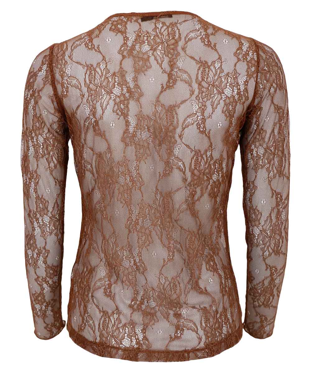 LARA Lace Topp - Brun