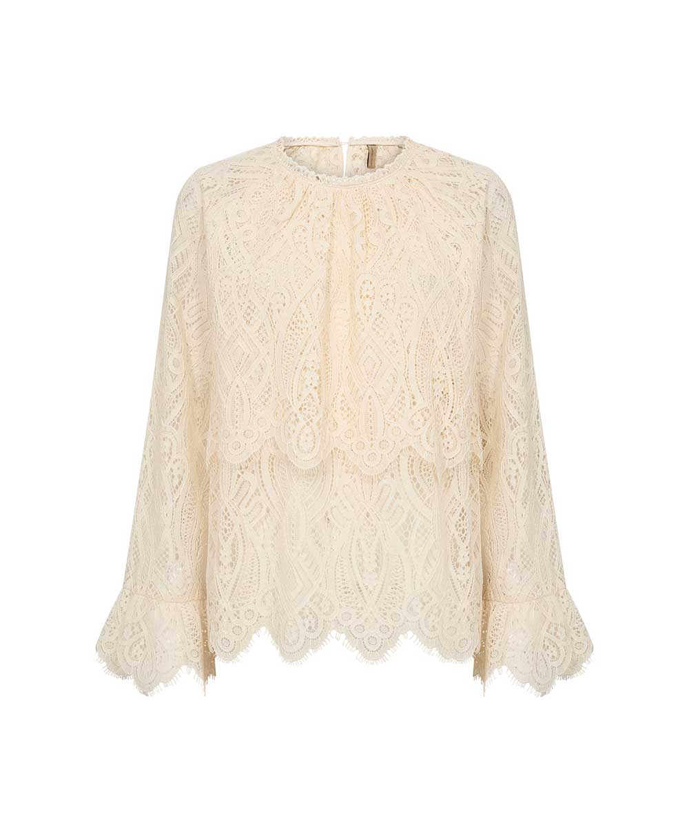Offwhite spetsblus