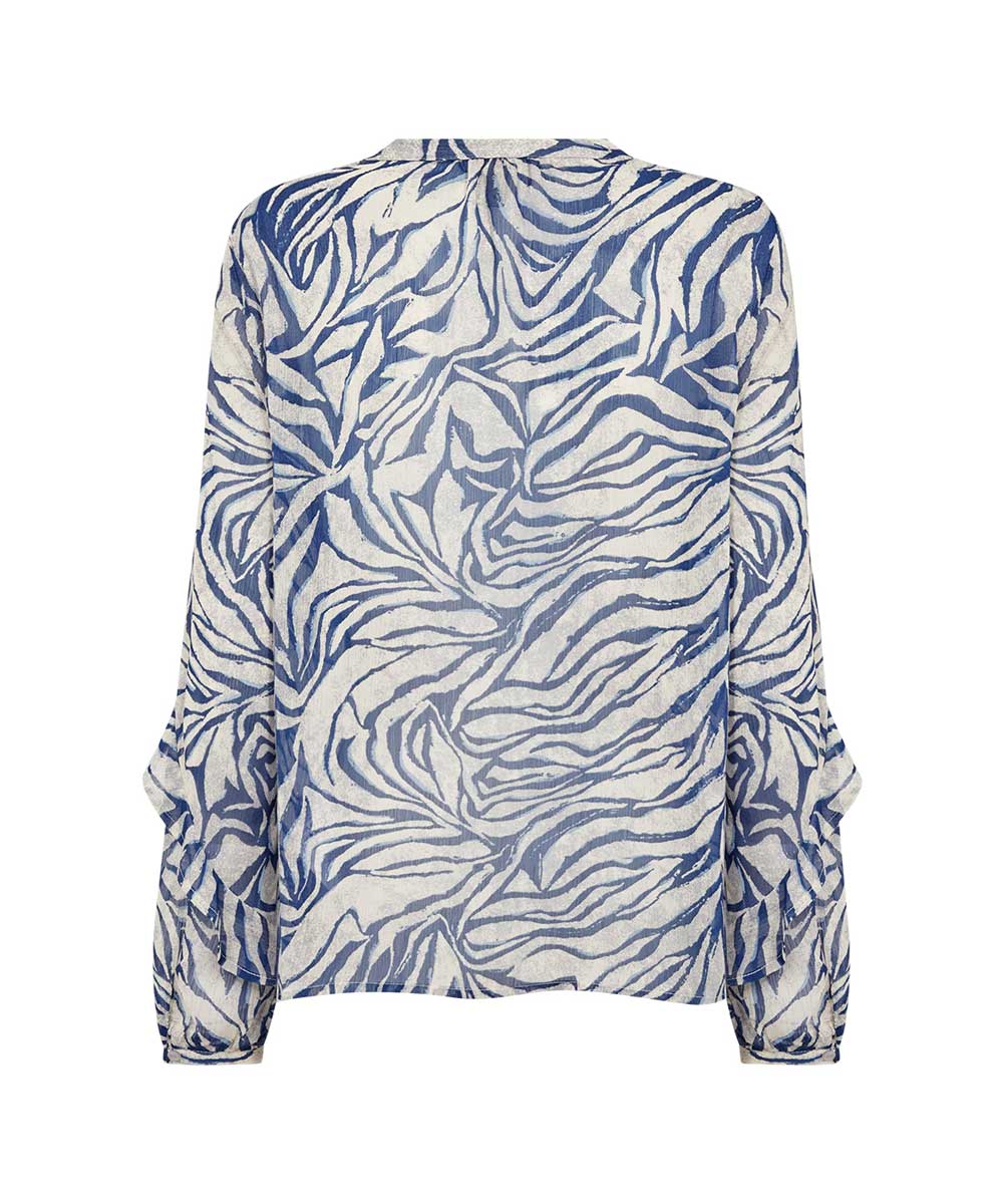 blå blus baktill