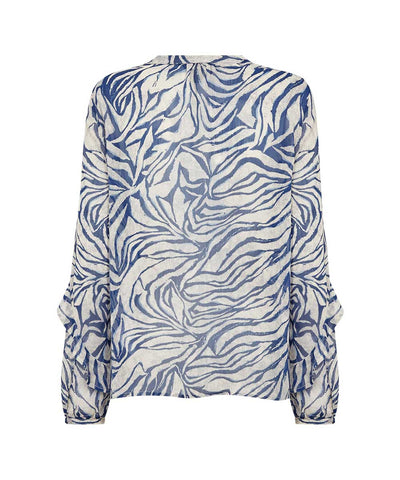 blå blus baktill