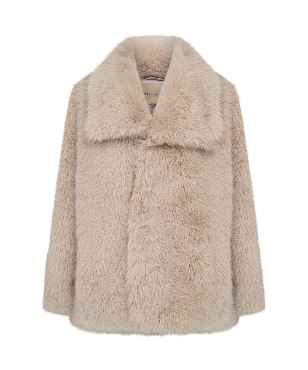 fuskpäls i beige