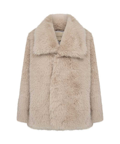 fuskpäls i beige