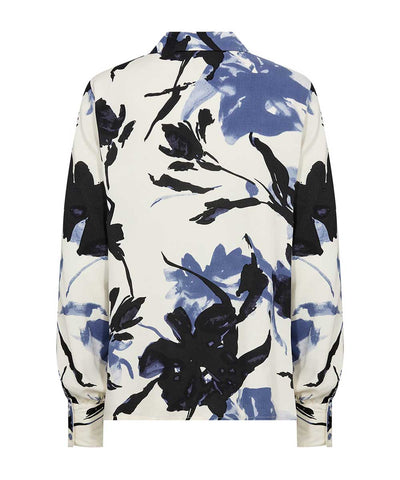 Blus med blå/svart mönster baksida