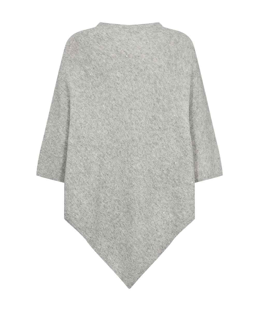 Grå poncho med metallic detaljer baksida