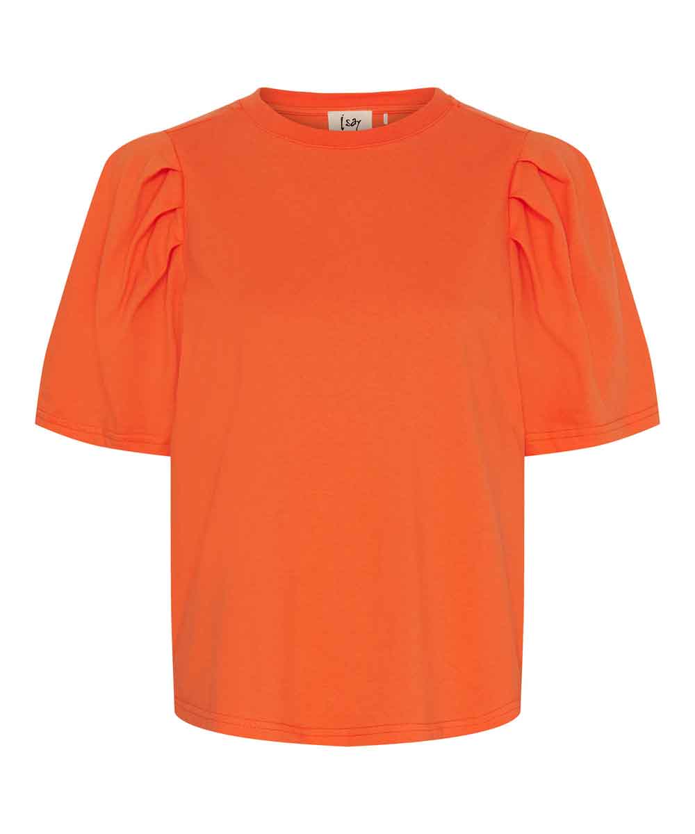 korallfärgad t-shirt med puff