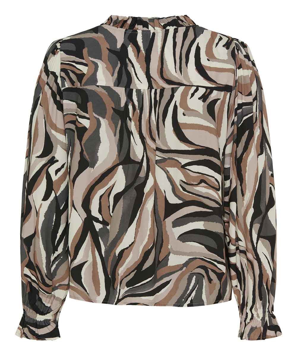 ANNICA Flounce Blouse - Brun