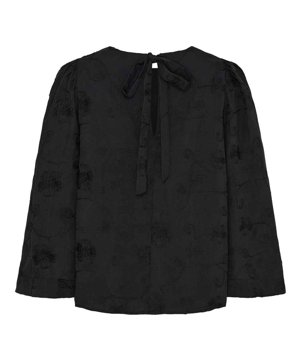 svart blus baksida