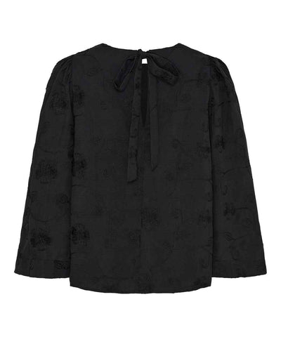 svart blus baksida