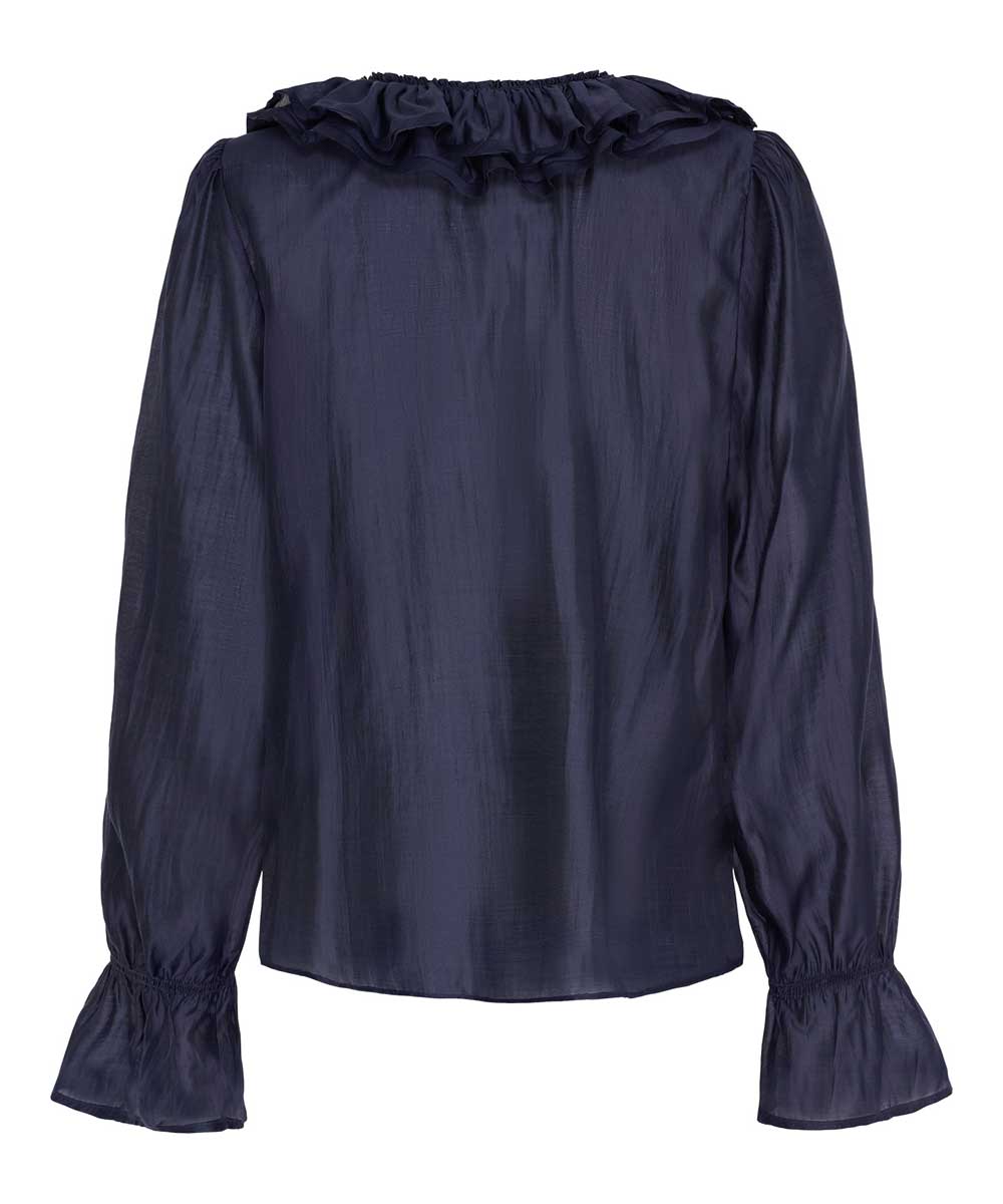 blå blus baksida