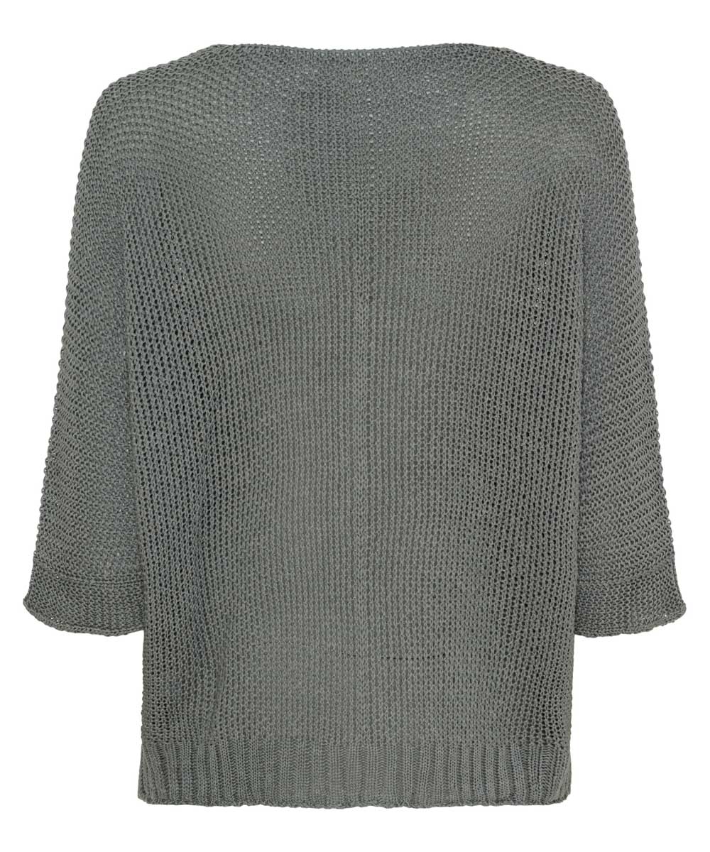 grå stickad tröja baksida