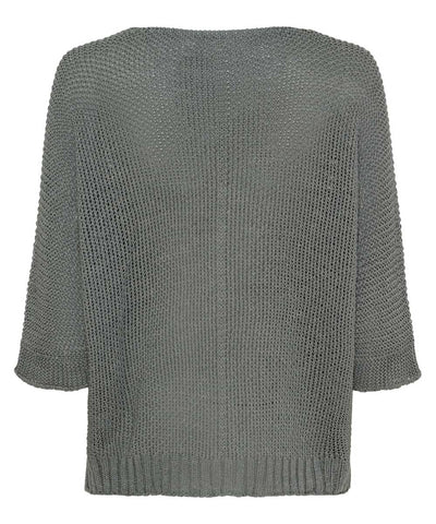 grå stickad tröja baksida
