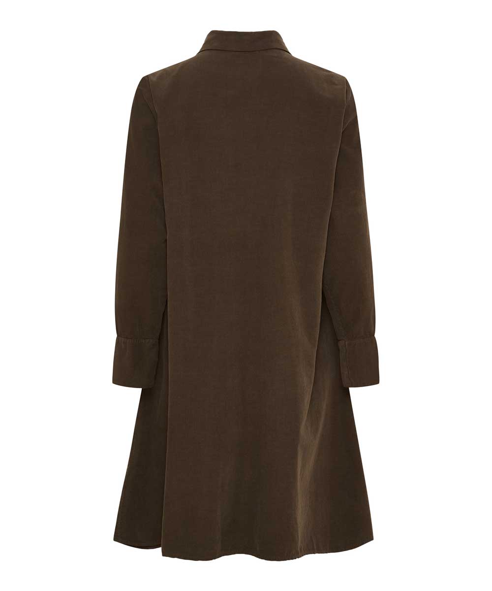 brun skjortklänning baksida