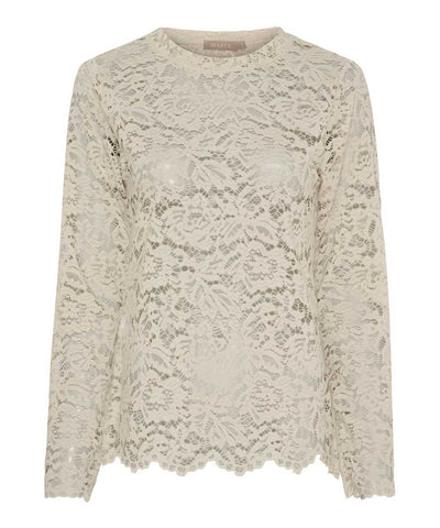 Beige topp i spets