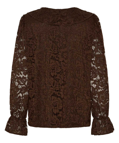 brun spetsblus baksida