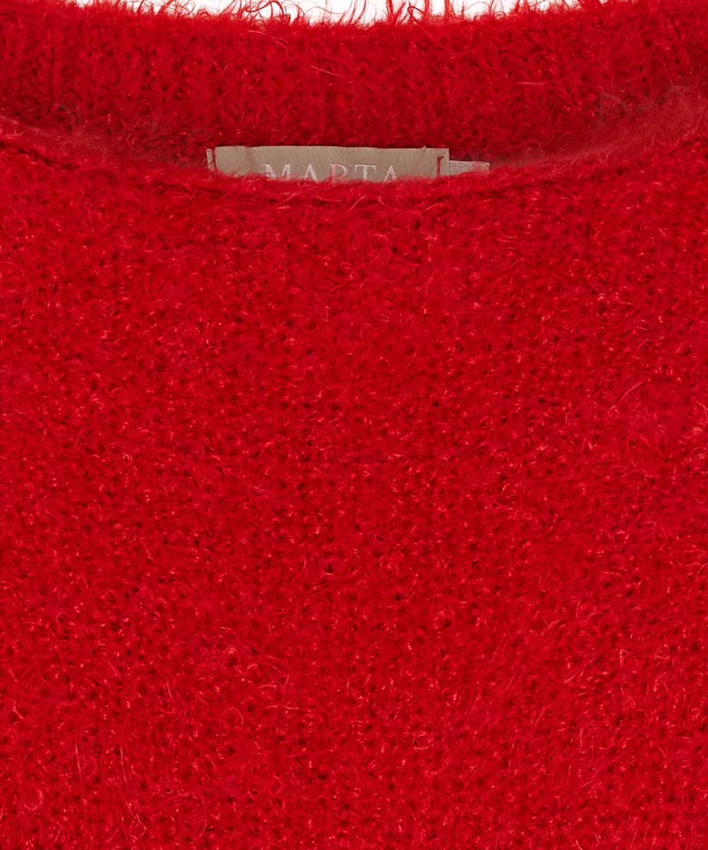 detaljer röd tröja