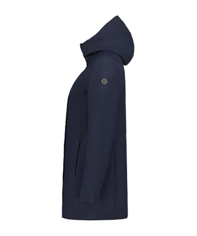 blå parkas från sidan