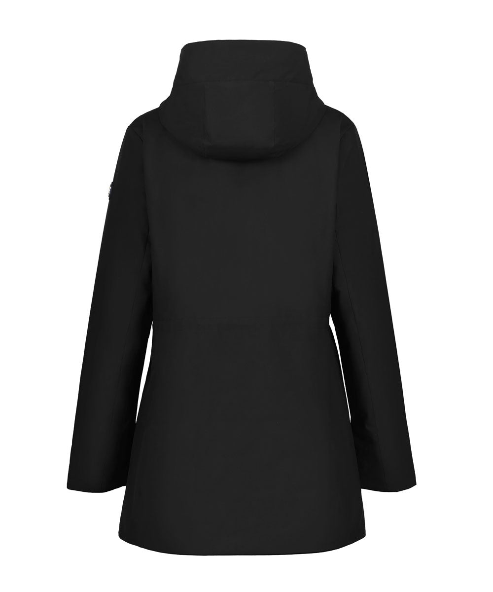 svart parkas baksida