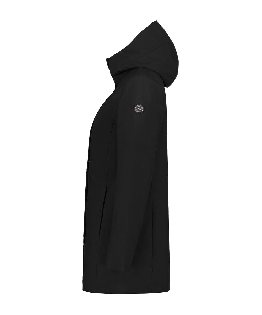 svart parkas från sidan
