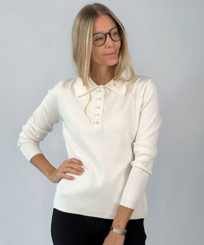 Offwhite tröja med krage