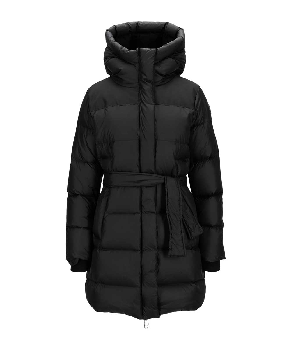 svart puffer med bälte