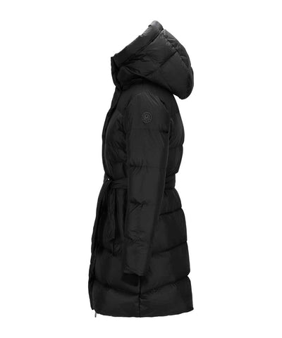 svart puffer från sidan