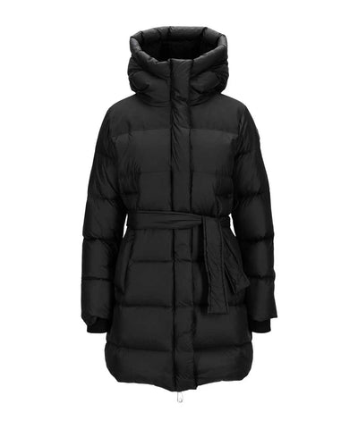 svart puffer med bälte