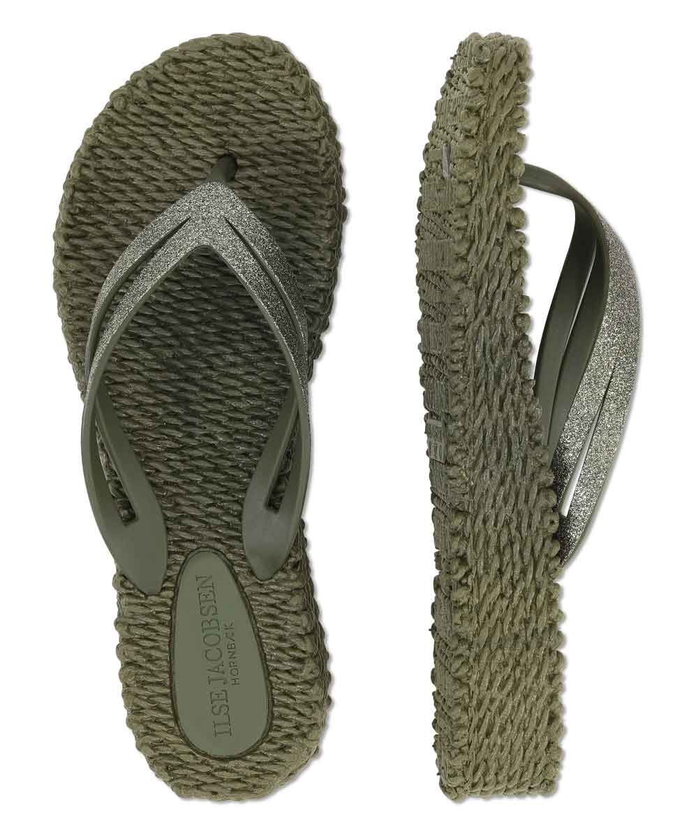 Gröna flip flops med platå