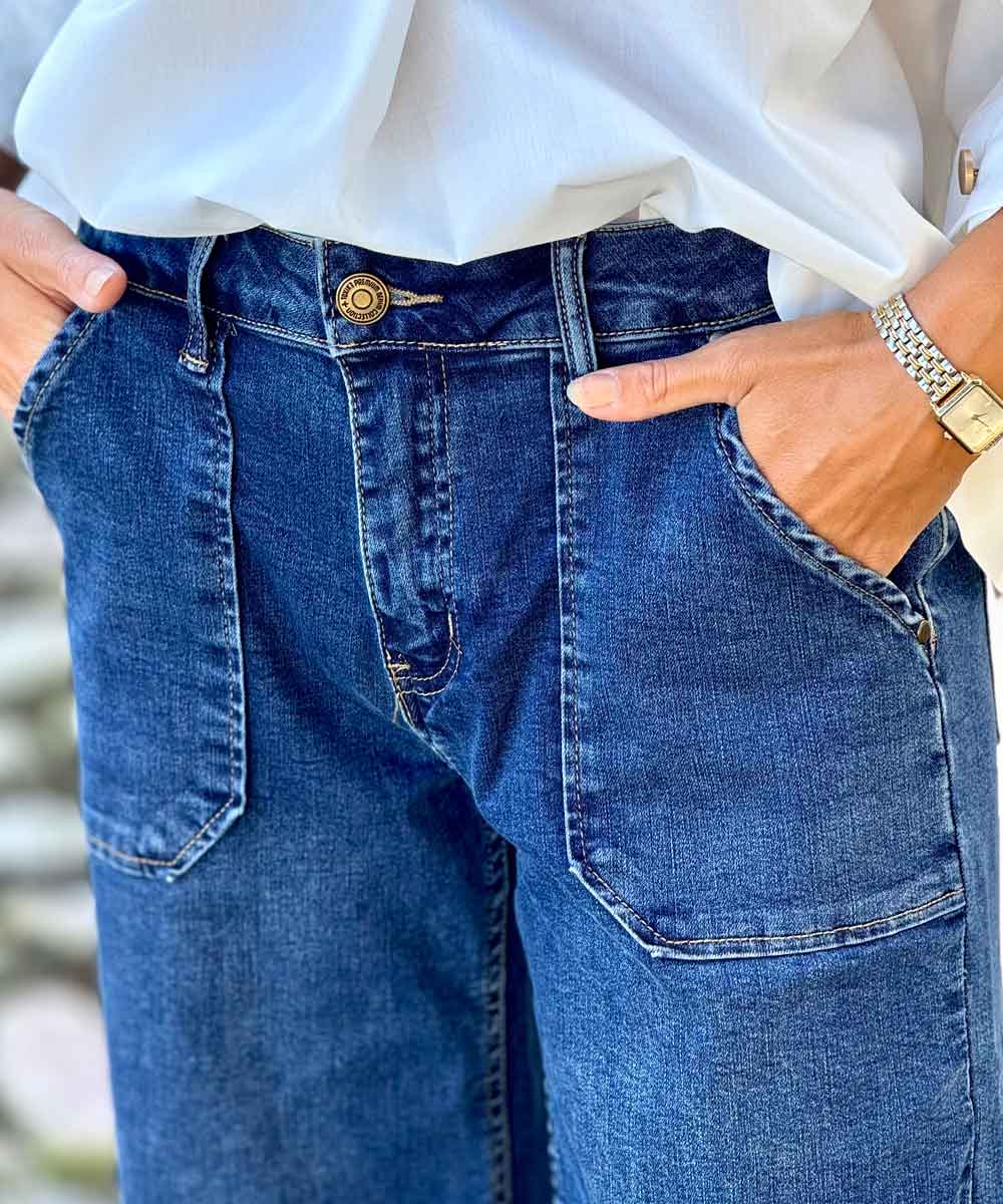 detaljer blå jeans