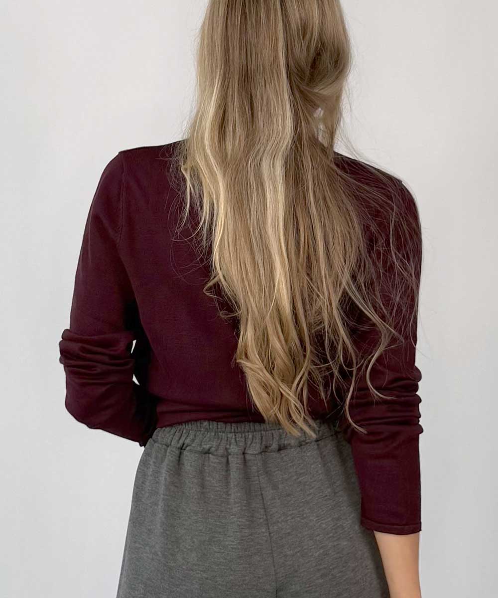 vinröd polo bak
