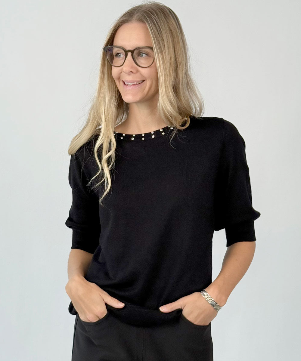 Svart kortärmad jumper