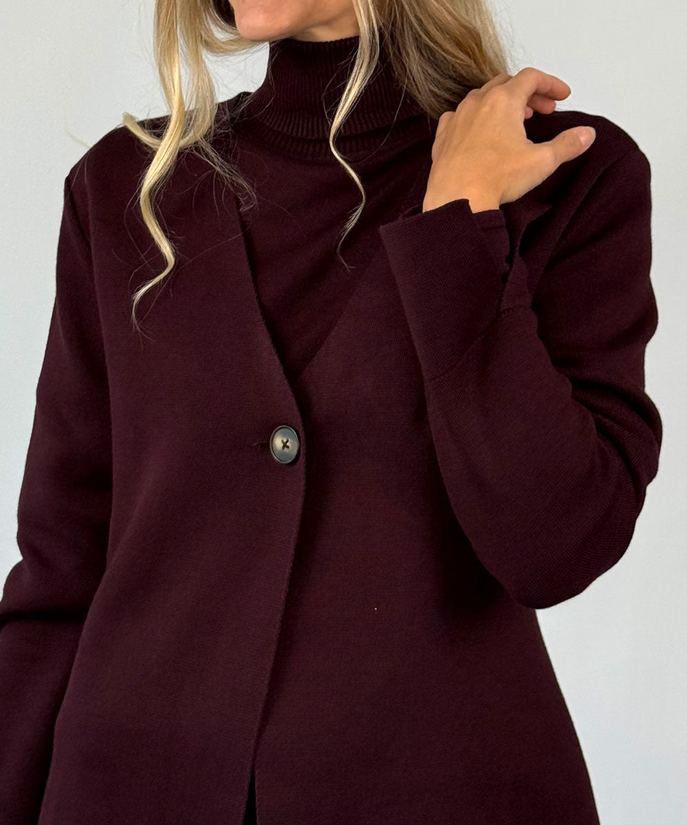 ELLINOR Cardigan - Vinröd