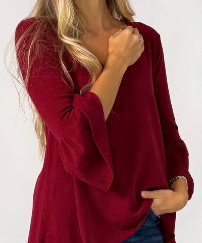 detaljer vinröd jumper