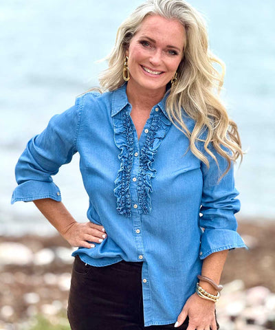 Blus i denimlook