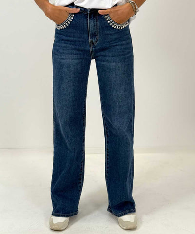 blåjeans med glitter