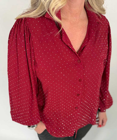 detaljer glittrig blus