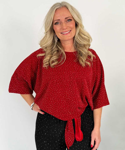 Röd glittertopp