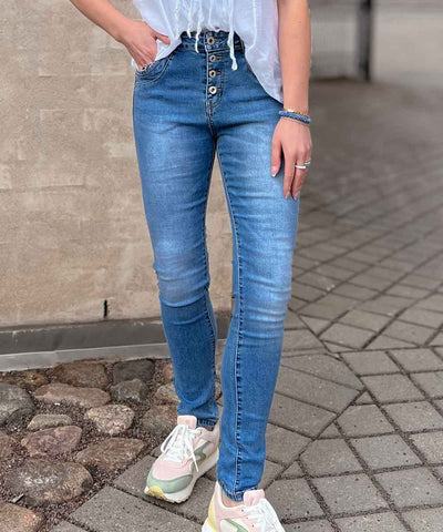 jeans med knappgylf