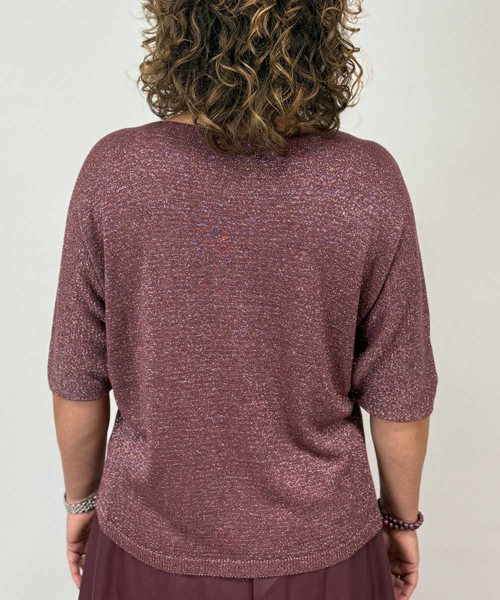 glittrig topp baksida
